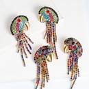 new vintage color diamond animal parrot tassel earrings wholesale nihaojewelrypicture19