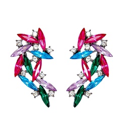 geometric diamond-studded symmetry angel wings earrings wholesale nihaojewelry