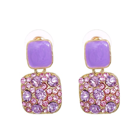 new retro geometric color square diamond earrings wholesale nihaojewelry's discount tags