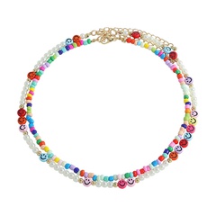 wholesale fashion double color rice bead stacking necklace Nihaojewelry