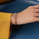 wholesale jewelry full zircon splicing chain titanium steel bracelet nihaojewelrypicture13