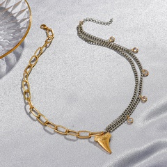 Europäische und amerikanische Retro-Näh anhänger Halskette Metall spitze Kegel Fransen Schlüsselbein kette einfache und kalte Wind Box Kette Schmuck