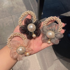 Korea Dongdaemun neues hand gefertigtes Perlen blumen haar Seil Armband Dual-Use-Haar ring Krawatte Haar Gummiband Haarschmuck Großhandel