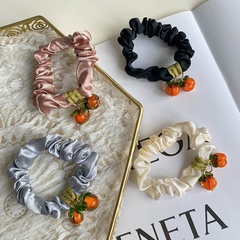 Korean Style Fashionable Lucky Persimmon Hair Band Pleated Persimmon Large Intestine Ring Satin Pendant Hair Rope Hair Band Bracelet