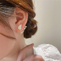 Korean new 925 silver needle simple design butterfly zircon earrings wholesale nihaojewelry