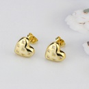 wholesale ensemble de colliers de boucles d39oreilles en forme de coeur en zirconium plaqu or simple Nihaojewelrypicture11
