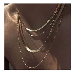Europäische und amerikanische grenz überschreitende Modeschmuck Gold mehr schicht ige Schlangen knochen kette Halskette sexy Schlüsselbein Halskette weiblich 18170