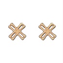simple fashion geometric metal bamboo cross earrings wholesale nihaojewelrypicture10