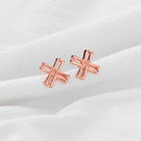 simple fashion geometric metal bamboo cross earrings wholesale nihaojewelrypicture12