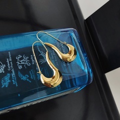 Medieval Water Drop Smoke Type Autumn and Winter Heavy Retro Europe and America Ear Hook Earrings Titanium Steel Plated 18K Gold Color Protection