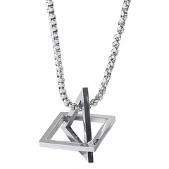 wholesale geometric three-dimensional titanium steel necklace Nihaojewelry