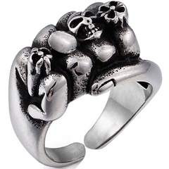 Retro Biker's Finger Ring Gothic Fist Opening Adjustable Ring Europe and America Cross Border for Ornament Wholesale