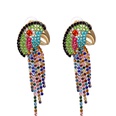 new vintage color diamond animal parrot tassel earrings wholesale nihaojewelrypicture21