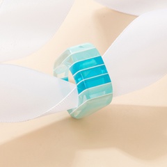 wholesale Korean style blue striped acrylic ring Nihaojewelry