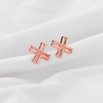 simple fashion geometric metal bamboo cross earrings wholesale nihaojewelrypicture17