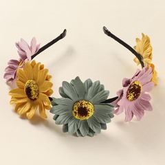 Diadema de margarita de flor de color de contraste de moda al por mayor Nihaojewelry