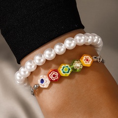 wholesale Bracelet en forme de fleur de couleur perle blanche coréenne Nihaojewelry
