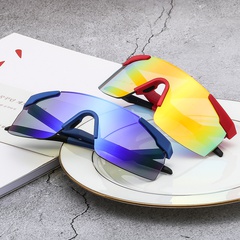 large rimless colorful one-piece lens sunglasses wholesale nihaojewelry