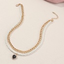 simple fashion multilayer pearl heart stacking necklace wholesale nihaojewelrypicture15