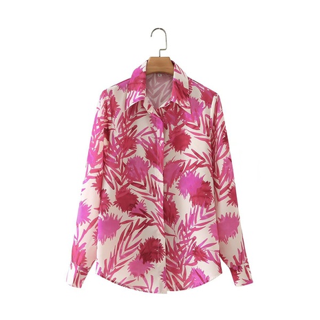 leaves printed tropical style blouse wholesale Nihaojewelry's discount tags