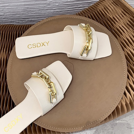 Women's Outdoor Slippers 2021 Summer New Sandals Online Influencer Fashion Flat Open Home Simple Slippers's discount tags