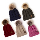 korean style warm leather label fur ball knitted hat wholesale Nihaojewelrypicture32
