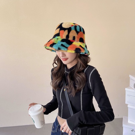 High-Profile Figure HT Hat Female Autumn and Winter Korean Fashion All-Matching Fisherman Hat Lamb Wool Winter Suitable for round Faces Plush Bucket Hat's discount tags
