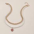 simple fashion multilayer pearl heart stacking necklace wholesale nihaojewelrypicture18
