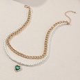 simple fashion multilayer pearl heart stacking necklace wholesale nihaojewelrypicture19
