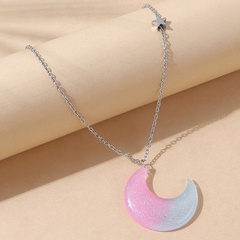 Koreanische kreative Harz bunte Mond Pullover Kette Großhandel Nihaojewelry