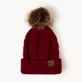 korean style warm leather label fur ball knitted hat wholesale Nihaojewelrypicture35