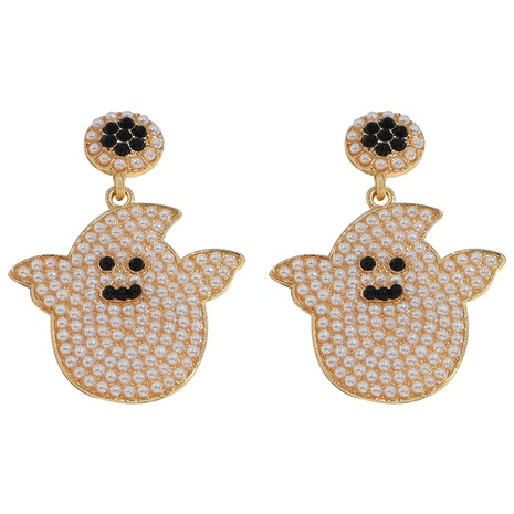 creative diamond-studded Halloween ghost earrings wholesale Nihaojewelry's discount tags