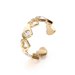 Korean Style Popular Simplicity Titanium Steel Heart-Shaped Open Ring Female Simple Japanese and Korean Trendy Heart-Shaped Index Finger Students' Ring