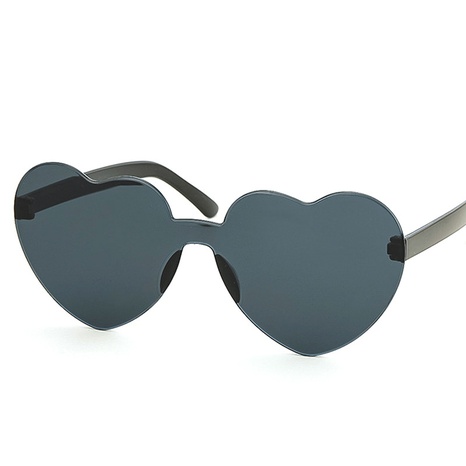 Fashion heart-shaped frameless one piece lens sunglasses wholesale nihaojewelry  NHVM422058's discount tags