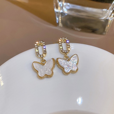 Korean diamond shell butterfly earrings wholesale Nihaojewelry's discount tags