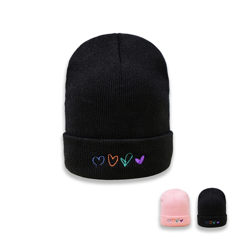 Autumn and Winter New Woolen Cap Women Korean Fashion Love Knitted Hat Warm Ear Protection Cold Hat Men Japanese Style All-Matching's discount tags
