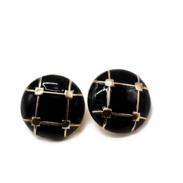 retro metal oil black contrast color drop oil round earrings wholesale nihaojewelrypicture14