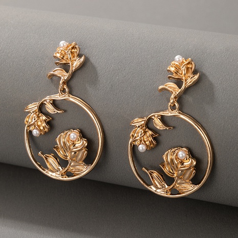 fashion retro rose pearl earrings wholesale nihaojewelry's discount tags