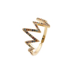 creative fashion irregular inlaid zircon copper ring wholesale nihaojewelry