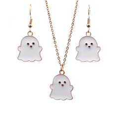 Halloween fashion alloy ghost earrings necklace set wholesale jewelry Nihaojewelry