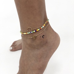 fashion multilayer alloy beaded anklet wholesale Nihaojewelry