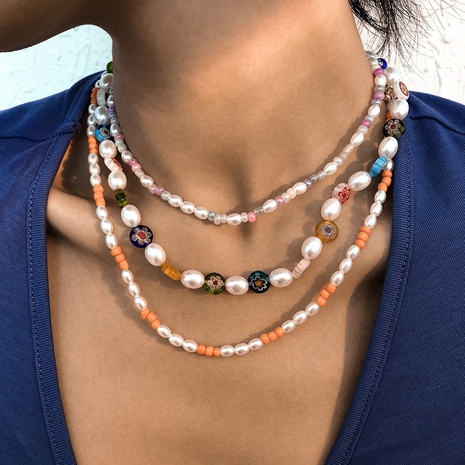 mehrschichtige Perlenkette aus weicher Keramik im böhmischen Stil Großhandel Schmuck Nihaojewelry's discount tags
