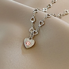 simple titanium steel hollow heart necklace wholesale Nihaojewelry