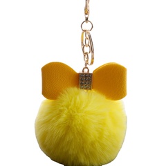 fashion rhinestone-studded bow imitation rex rabbit fur ball keychain wholesale nihaojewelry