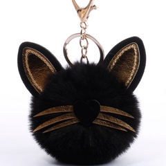 fashion creative PU long beard cat imitation rex rabbit fur keychain wholesale nihaojewelry