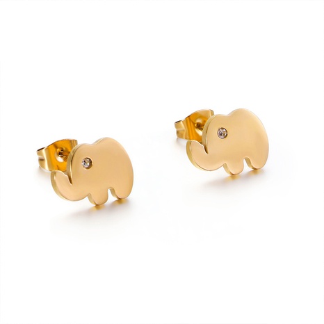 Korean Cute Fashion Titanium Steel Animal Baby Elephant Studs Stainless Steel Studs Boys And Girls Popular Ornament Wholesale's discount tags