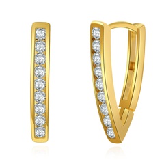Europäische und amerikanische INS 18 Karat echtes Gold dicke V-förmige Ohr schnalle weibliche neue Diamant Hao Temperament Zirkon All-Match-Ohrringe Großhandel