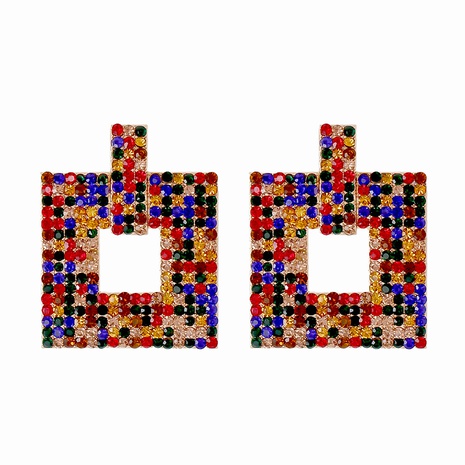 geometric square diamond earrings wholesale jewelry Nihaojewelry's discount tags