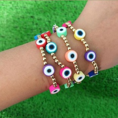 fashion soft pottery glass eye beads bracelet wholesale jewelry Nihaojewelry