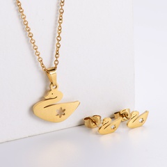 AML Set Simple Jewelry Boutique Pendant Animal Goose Electroplated Earrings Electroplated 18K Jin Han Edition E-Commerce Wholesale
